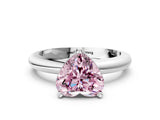 White gold Fancy Pink Heart Cut Diamond Solitaire Engagement Ring with Round Band and Four-Prong Setting_231