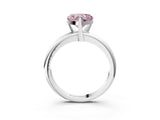 White gold Fancy Pink Heart Cut Diamond Solitaire Engagement Ring with Round Band and Four-Prong Setting_234