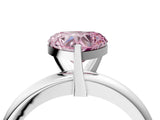 White gold Fancy Pink Heart Cut Diamond Solitaire Engagement Ring with Round Band and Four-Prong Setting_238