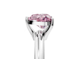 White gold Fancy Pink Heart Cut Diamond Solitaire Engagement Ring with Round Band and Four-Prong Setting_239