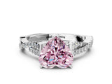 White gold Fancy Pink Heart Cut Diamond Solitaire Engagement Ring with Twisted Pavé Band and Four-Prong Setting_80