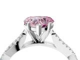 White gold Fancy Pink Heart Cut Diamond Solitaire Engagement Ring with Twisted Pavé Band and Four-Prong Setting_84