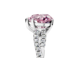 White gold Fancy Pink Heart Cut Diamond Solitaire Engagement Ring with Twisted Pavé Band and Four-Prong Setting_85