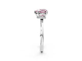 White gold Fancy Pink Heart Cut Diamond Solitaire Ring with Classic Band and Four-Prong Setting_2