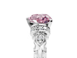 White gold Fancy Pink Heart Cut Diamond Solitaire Ring with Filigree Band and Four-Prong Setting_52