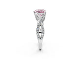 White gold Fancy Pink Heart Cut Diamond Solitaire Ring with Four-Prong Setting and Twisted Pavé Band_69