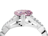 White gold Fancy Pink Heart Cut Diamond Solitaire Ring with Four-Prong Setting and Twisted Pavé Band_71