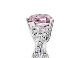 White gold Fancy Pink Heart Cut Diamond Solitaire Ring with Four-Prong Setting and Twisted Pavé Band_80