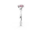 White gold Fancy Pink Heart Cut Diamond Solitaire Ring with Six-Prong Setting and Classic Band_315