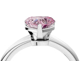 White gold Fancy Pink Heart Cut Diamond Solitaire Ring with Six-Prong Setting and Classic Band_315