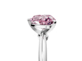 White gold Fancy Pink Heart Cut Diamond Solitaire Ring with Six-Prong Setting and Classic Band_316