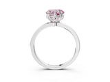White gold Fancy Pink Heart Cut Diamond Solitaire Ring with Thin Band and Prong Setting_17