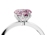 White gold Fancy Pink Heart Cut Diamond Solitaire Ring with Thin Band and Prong Setting_18