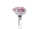 White gold Fancy Pink Heart Cut Diamond Solitaire Ring with Thin Band and Prong Setting_19
