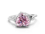 White gold Fancy Pink Heart Cut Diamond Solitaire Ring with Twist Band and Four-Prong Setting_168