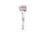 White gold Fancy Pink Heart Cut Diamond Solitaire Ring with Twist Band and Four-Prong Setting_170