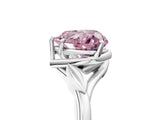 White gold Fancy Pink Heart Cut Diamond Solitaire Ring with Twist Band and Four-Prong Setting_177