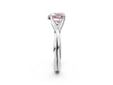 White gold Fancy Pink Heart Cut Diamond Solitaire Twist Band Prong Setting Ring_69