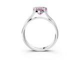 White gold Fancy Pink Heart Cut Diamond Solitaire Twist Band Prong Setting Ring_70