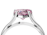 White gold Fancy Pink Heart Cut Diamond Solitaire Twist Band Prong Setting Ring_71