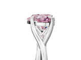 White gold Fancy Pink Heart Cut Diamond Solitaire Twist Band Prong Setting Ring_72