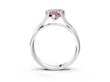 White gold Fancy Pink Heart Cut Diamond Solitaire Twist Band Prong Setting Ring_76