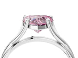 White gold Fancy Pink Heart Cut Diamond Solitaire Twist Band Prong Setting Ring_77