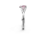 White gold Fancy Pink Heart Cut Diamond Solitaire Twist Band Prong Setting Ring_81