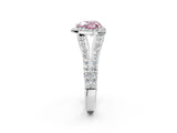 White gold Fancy Pink Heart Cut Diamond Split Shank Halo Ring with Four-Prong Setting_72