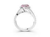 White gold Fancy Pink Heart Cut Diamond Split Shank Halo Ring with Four-Prong Setting_72