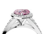 White gold Fancy Pink Heart Cut Diamond Split Shank Halo Ring with Four-Prong Setting_73