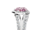 White gold Fancy Pink Heart Cut Diamond Split Shank Halo Ring with Four-Prong Setting_75