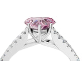 White gold Fancy Pink Heart Cut Diamond Split Shank Pavé Engagement Ring with Four-Prong Setting_90