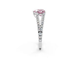 White gold Fancy Pink Heart Cut Diamond Split Shank Pavé Engagement Ring with Four-Prong Setting_92