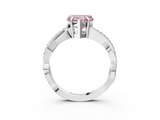White gold Fancy Pink Heart  Cut Diamond Twisted Band Engagement Ring with Prong Setting_6