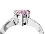 White gold Fancy Pink Heart  Cut Diamond Twisted Band Engagement Ring with Prong Setting_7
