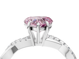 White gold Fancy Pink Heart  Cut Diamond Twisted Band with Pavé Setting and Four-Prong Setting_24