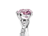 White gold Fancy Pink Heart  Cut Diamond Twisted Band with Pavé Setting and Four-Prong Setting_25