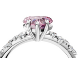 White gold Fancy Pink Heart  Cut Diamond Vine Band with Four-Prong Setting_61
