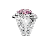 White gold Fancy Pink Heart  Cut Double Halo Split Shank Diamond Ring with Prong Setting_54