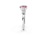 White gold Fancy Pink Heart  Cut Five-Stone Prong Set Diamond Ring with Classic Band_34