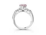 White gold Fancy Pink Heart  Cut Five-Stone Prong Set Diamond Ring with Classic Band_35