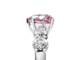 White gold Fancy Pink Heart  Cut Five-Stone Prong Set Diamond Ring with Classic Band_37