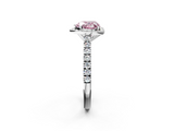 White gold Fancy Pink Heart  Cut Halo Diamond Engagement Ring with Pave Band and Four-Prong Setting_30