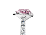 White gold Fancy Pink Heart  Cut Halo Diamond Engagement Ring with Pave Band and Four-Prong Setting_33