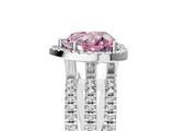 White gold Fancy Pink Heart  Cut Halo Diamond Engagement Ring with Split Shank and Four-Prong Setting_25