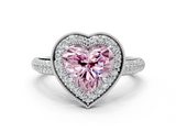 White gold Fancy Pink Heart  Cut Halo Diamond Pave Band with Four-Prong Setting_37