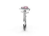 White gold Fancy Pink Heart  Cut Halo Diamond Pave Band with Four-Prong Setting_39