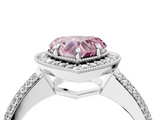 White gold Fancy Pink Heart  Cut Halo Diamond Pave Band with Four-Prong Setting_41