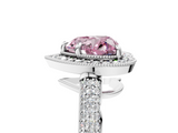White gold Fancy Pink Heart  Cut Halo Diamond Pave Band with Four-Prong Setting_42